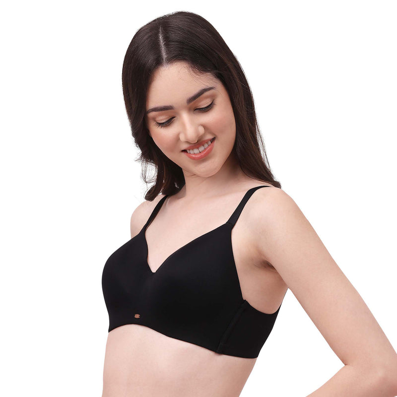 Buy BOOMBUZZ Women's Regular Non-Padded Non-Wired Cotton Blend Bra (BLACK)( 32A) Online at Best Prices in India - JioMart.