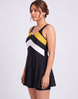 Colour Block Mid-Thigh Swimdress