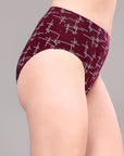 High Waist Full Coverage Printed Stretch Cotton Hipster Panty (Pack of 3) 3HWB-32