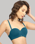 SOIE Woman - Padded Wired Medium Coverage Strapless Halter Neck Multiway Lace Bra - -for Women