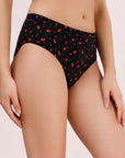 High Rise Full Coverage Printed Stretch Cotton Hipster Panty (Pack of 3) - 3FCB-30