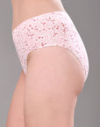 High Rise Full Coverage Printed Stretch Cotton Hipster Panty (Pack of 3) - 3FCB-30