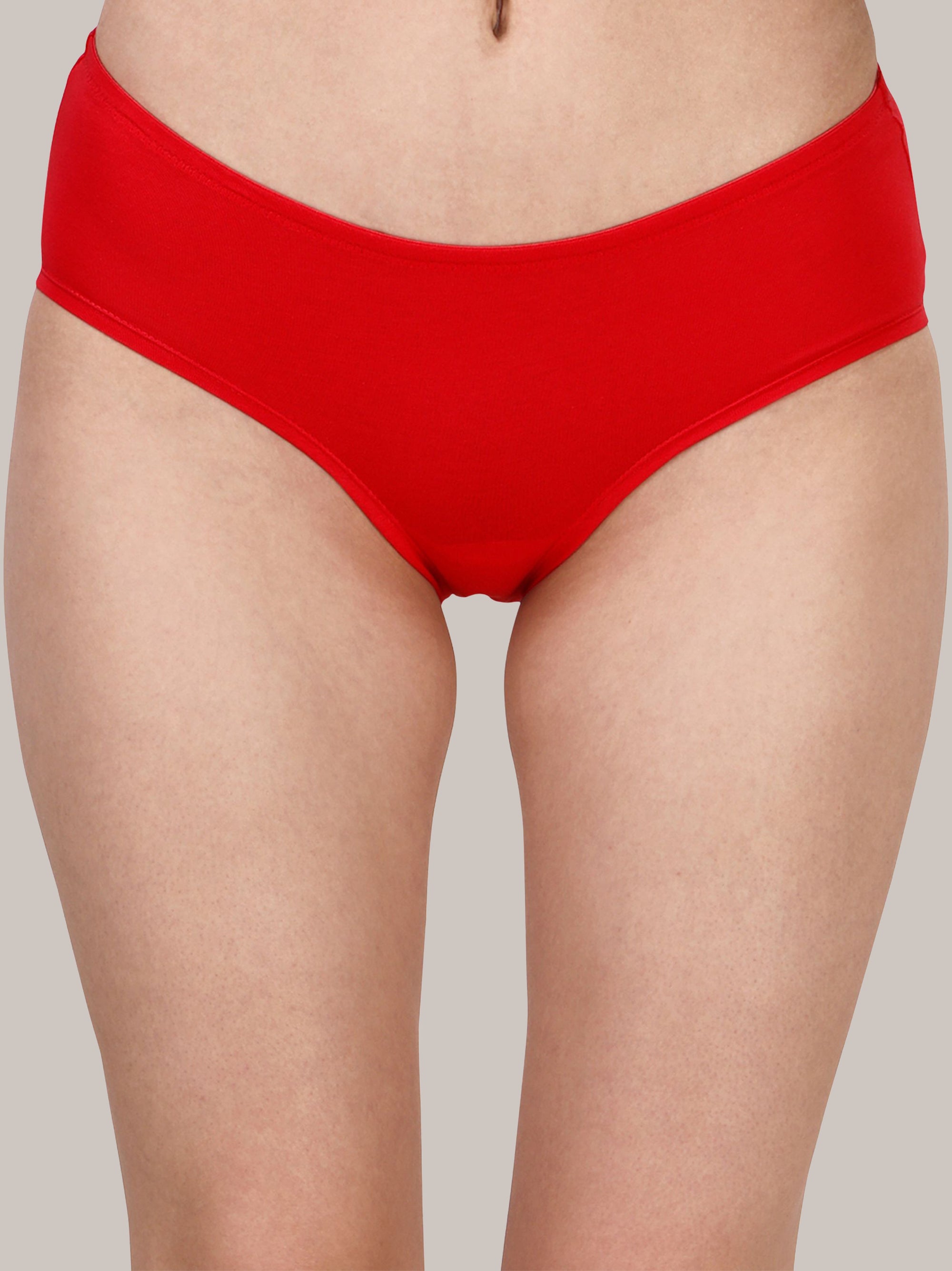 Mid Rise High Coverage Solid Colour Cotton Stretch Brief Panty (Assorted Pack of 2)