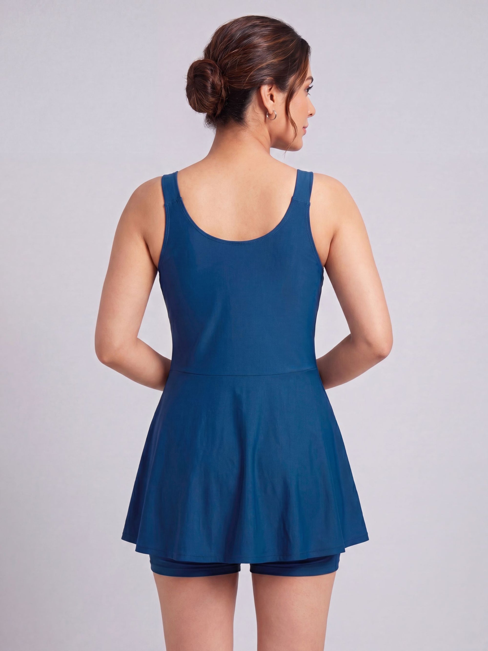 Colour Block Mid-Thigh Swimdress