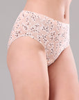 High Rise Full Coverage Printed Stretch Cotton Hipster Panty (Pack of 3) - 3FCB-30