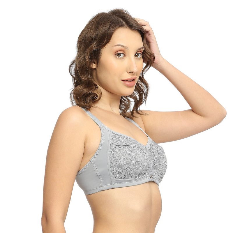 Full Coverage Non Padded Non-Wired Lacy Bra-FB-709