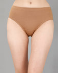 High Rise Full Coverage Solid Colour Cotton Stretch Hipster Panty (Pack of 3)