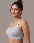 Full Coverage Padded Non-Wired High Impact Cotton Sports Bra