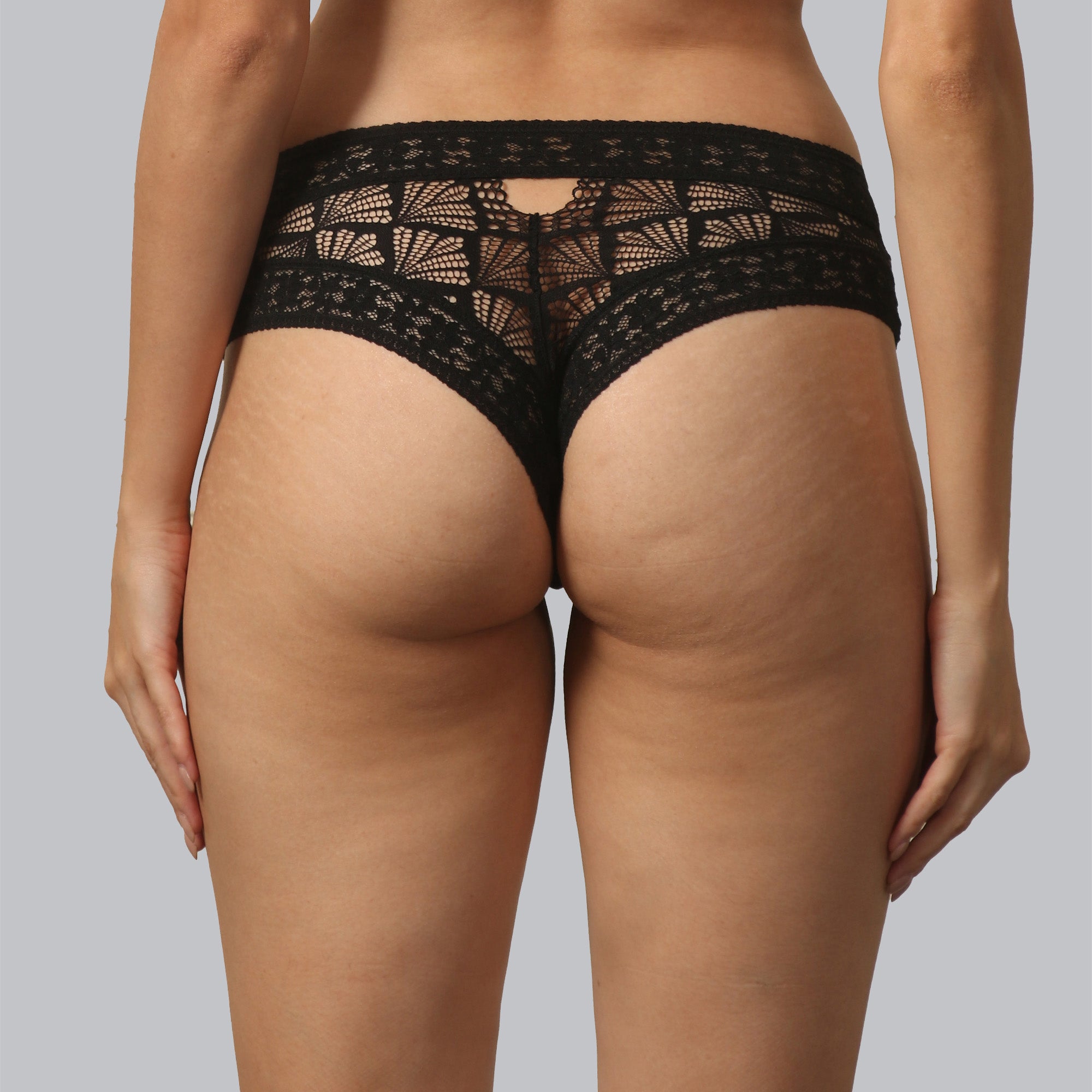 Mid Rise Lace Back Printed Cheekini Panty- FP-1558