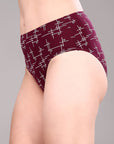 High Rise Full Coverage Printed Stretch Cotton Hipster Panty (Pack of 3) - 3FCB-30