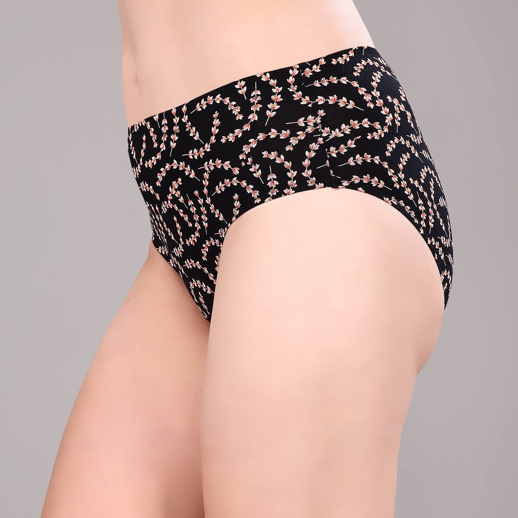 SOIE Woman - High Rise Full Coverage Printed Stretch Cotton Hipster Panty (Pack of 3) - Panty -for Women