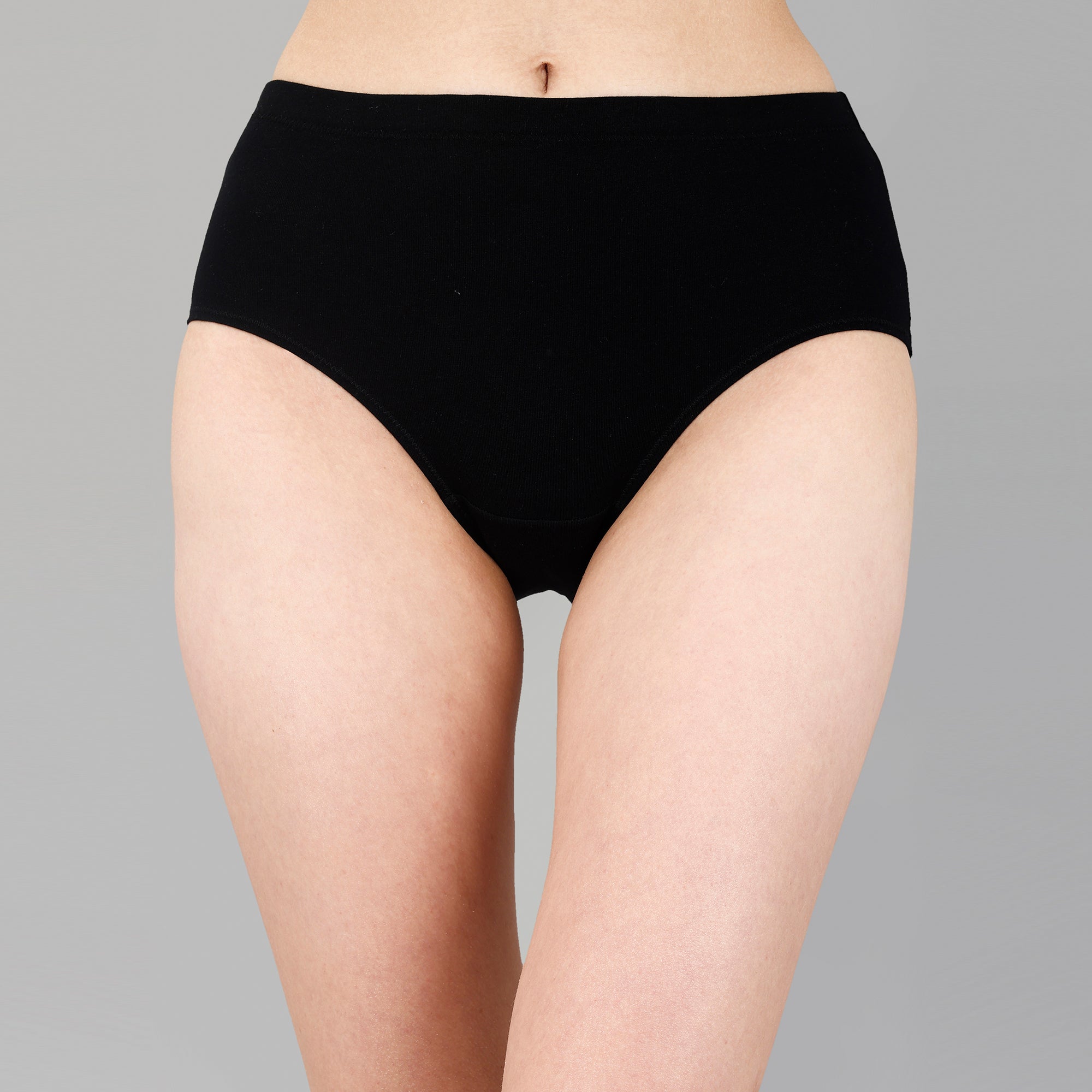 High Waist Full Coverage Solid Cotton Briefs (Pack of 3)