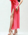 Full-Length Shimmer Mesh Panelled Wrap Skirt