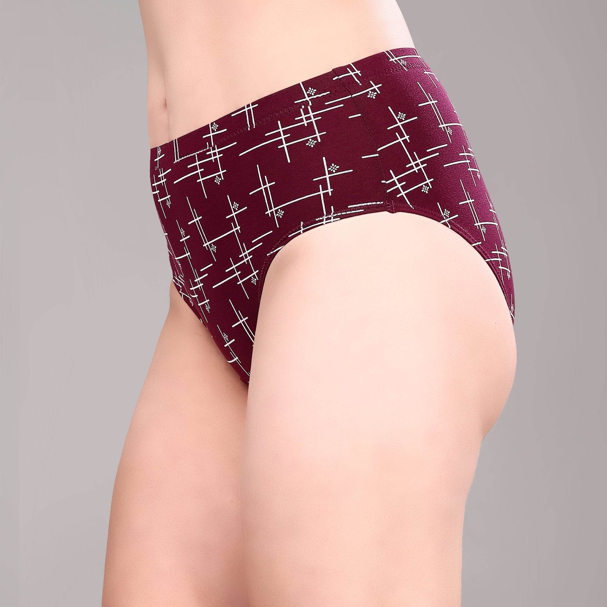 SOIE Woman - High Rise Full Coverage Printed Stretch Cotton Hipster Panty (Pack of 3) - Panty -for Women