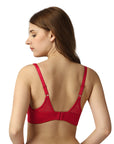 Full Coverage Padded Non Wired Bra With Lace Detailing- CB-132