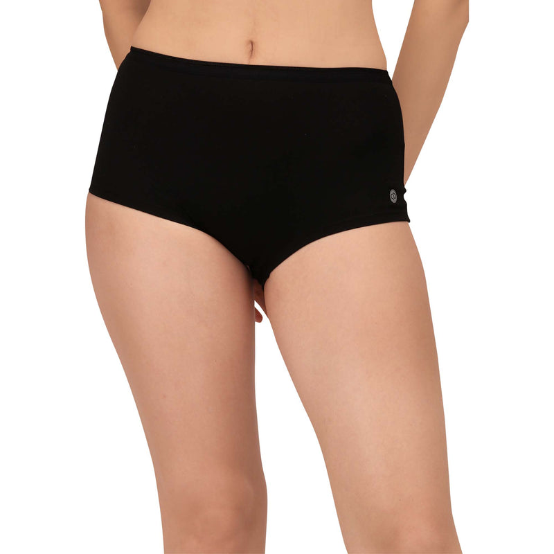 High Rise Full Coverage Cotton Spandex Boyshorts (Pack of 2