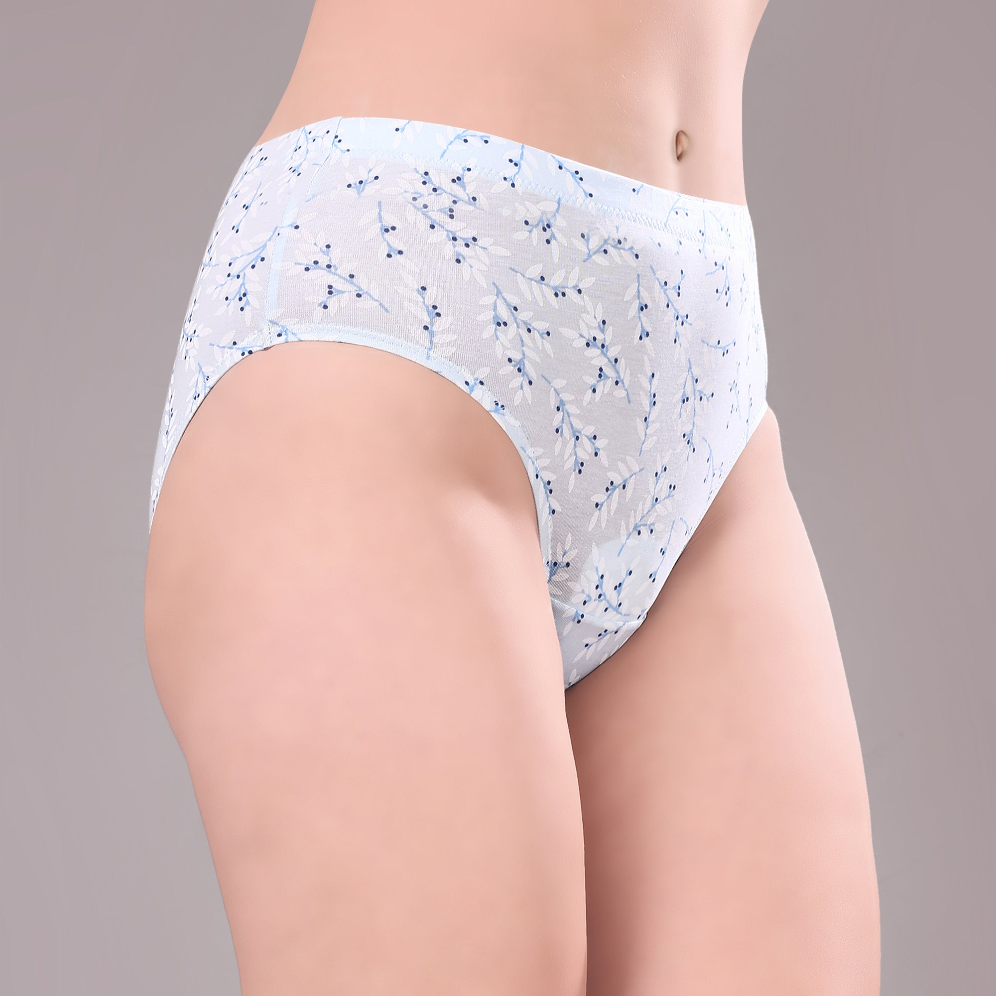 High Rise Full Coverage Printed Stretch Cotton Hipster Panty (Pack of 3) - 3FCB-30