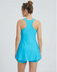 Flowy Racerback Swim Dress with Built-In Long Shorts