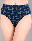 High Waist Full Coverage Printed Stretch Cotton Hipster Panty (Pack of 3) 3HWB-32