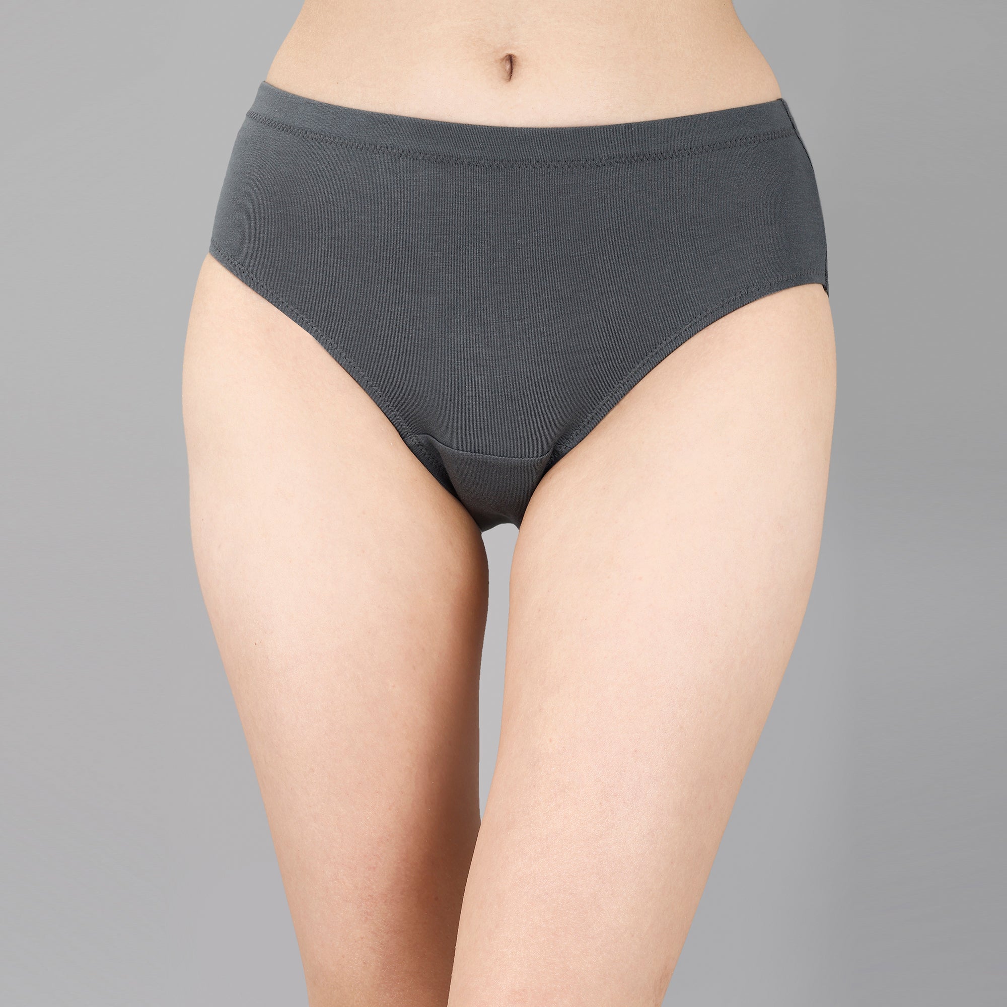 High Rise Full Coverage Solid Colour Cotton Stretch Hipster Panty (Pack of 3)