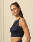 Medium Impact Quicky Dry Padded Sports Bra with Racerback and Mesh Detailing-AT-9