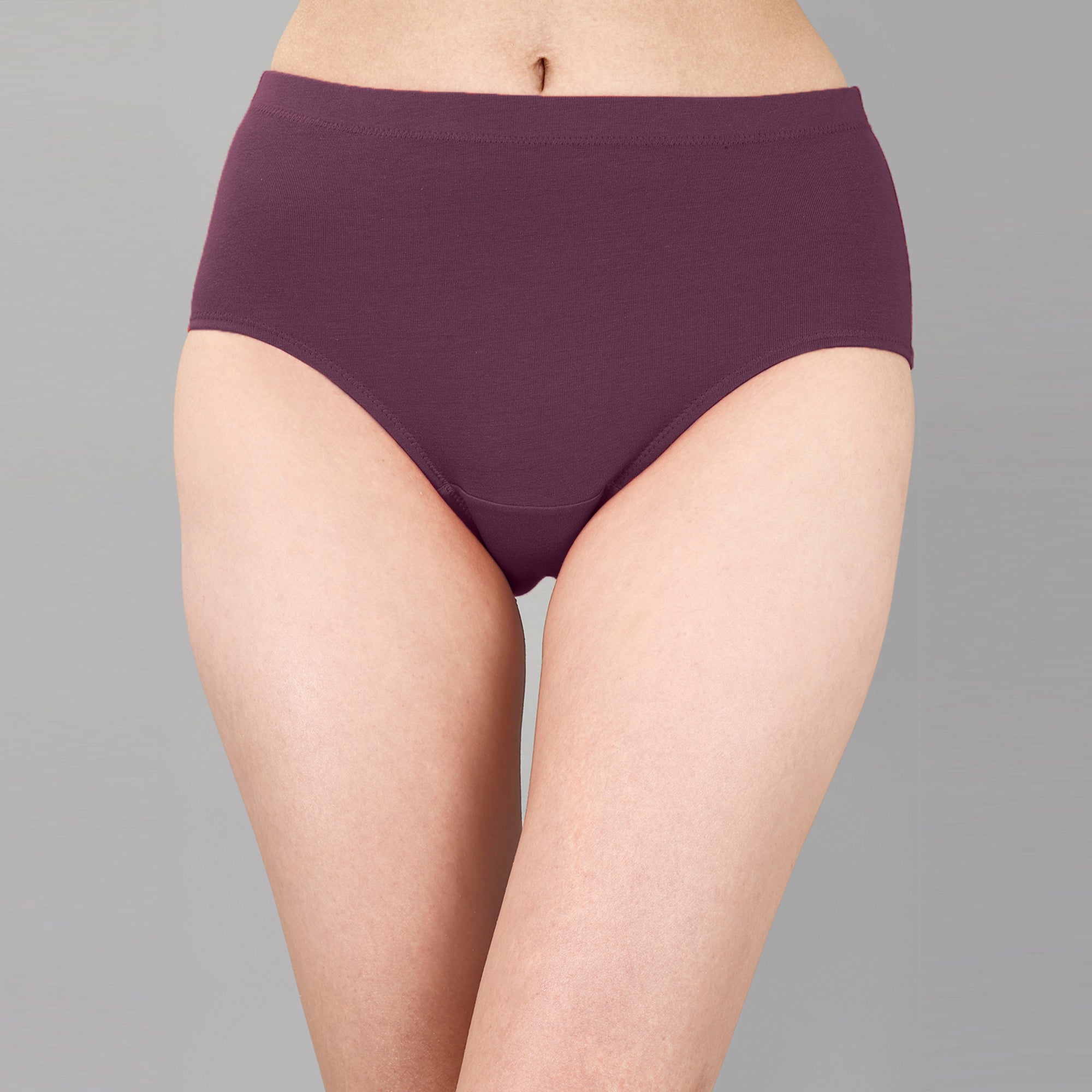 High Waist Full Coverage Solid Cotton Briefs (Pack of 3)