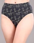 High Waist Full Coverage Printed Stretch Cotton Hipster Panty (Pack of 3) 3HWB-32