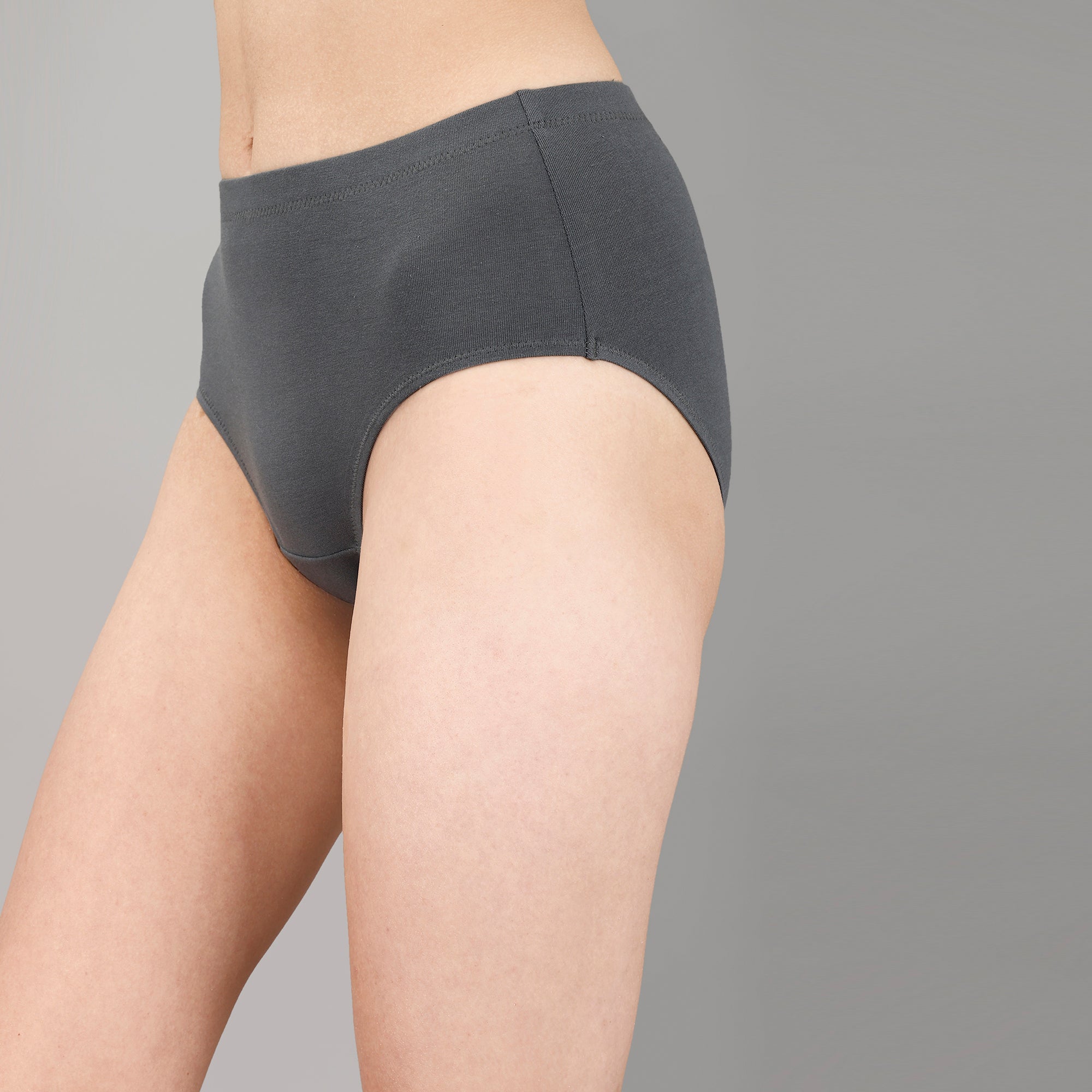 High Waist Full Coverage Solid Cotton Briefs (Pack of 3)