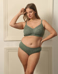 Full Coverage Non Wired Non Padded Bra with High Waist Full Coverage Lace Brief Set FB-709-1705