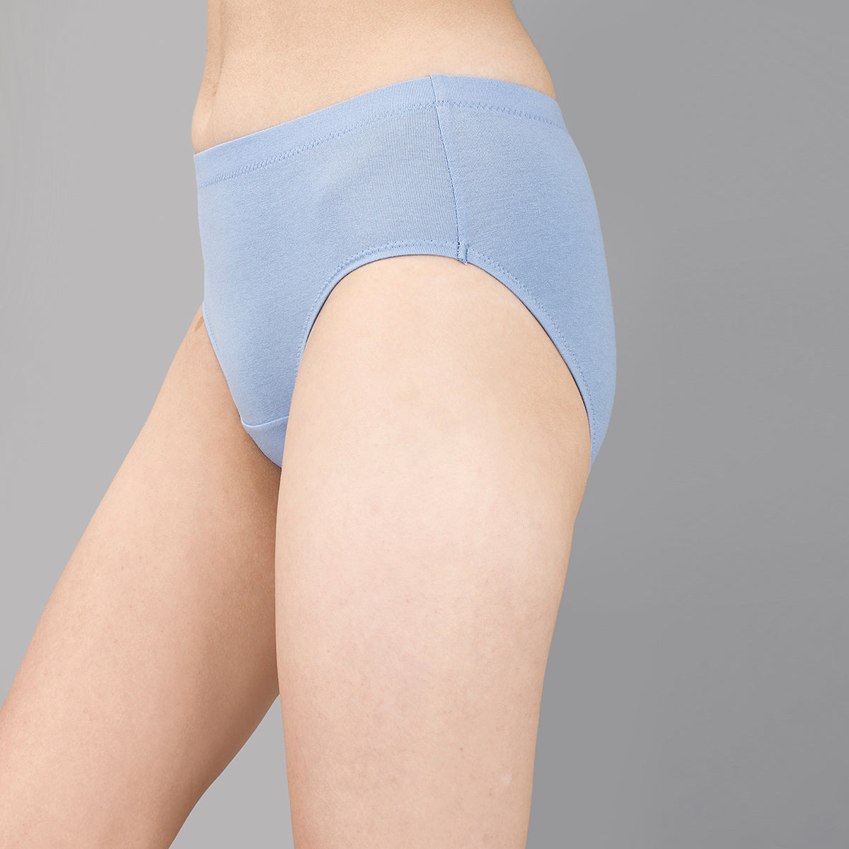 High Rise Full Coverage Solid Colour Cotton Stretch Hipster Panty (Pack of 3)