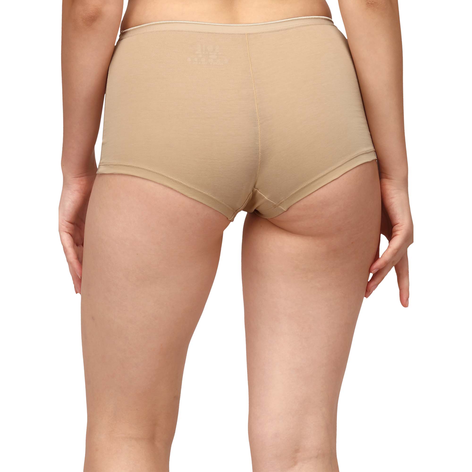 High Rise Full Coverage Cotton Spandex Boyshorts (Pack of 2)