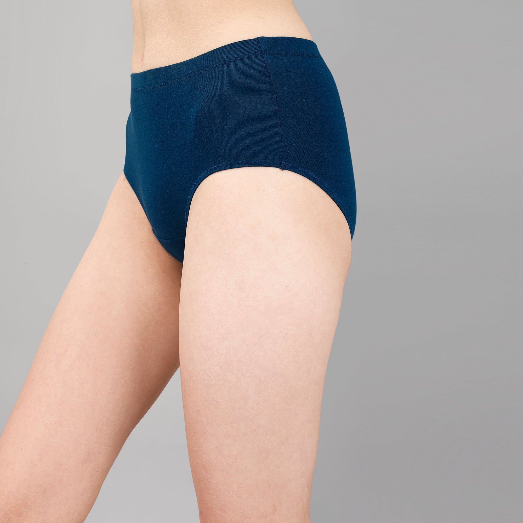 High Waist Full Coverage Solid Cotton Briefs (Pack of 3)