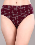 High Rise Full Coverage Printed Stretch Cotton Hipster Panty (Pack of 3) - 3FCB-30