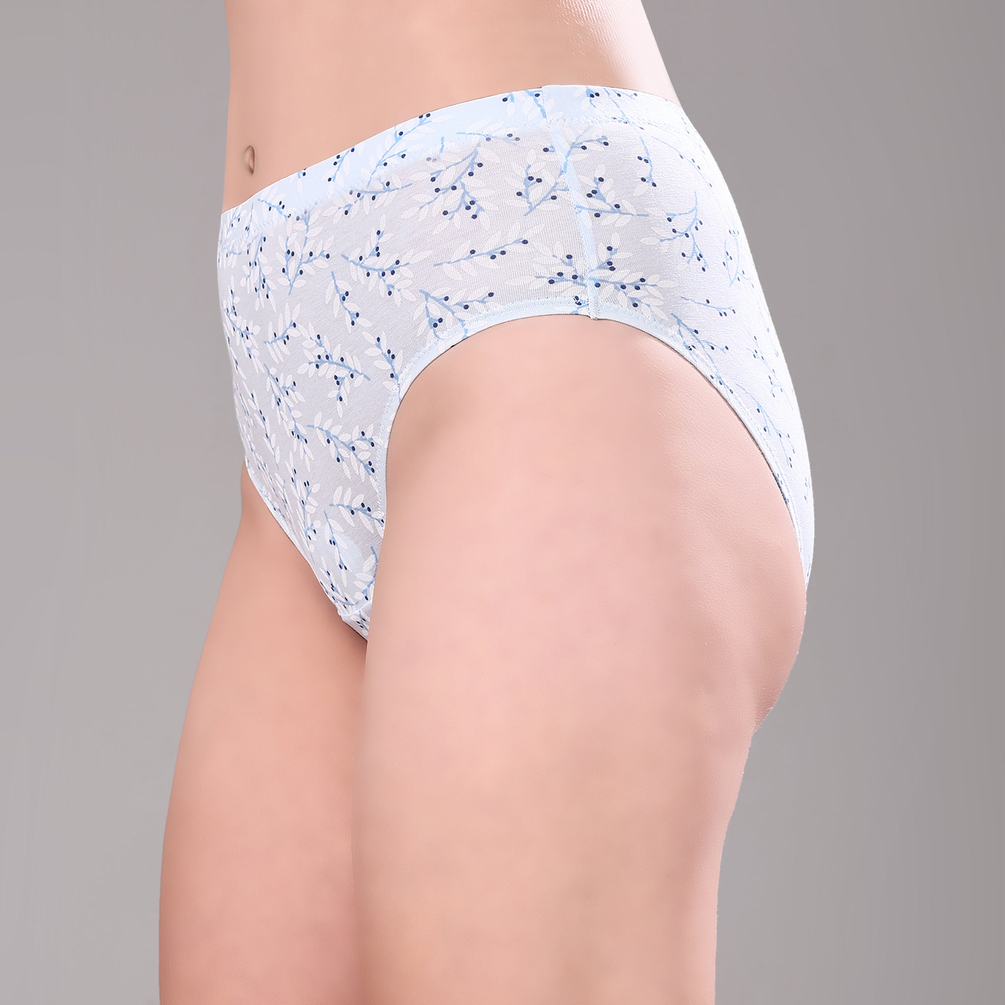 High Rise Full Coverage Printed Stretch Cotton Hipster Panty (Pack of 3) - 3FCB-30