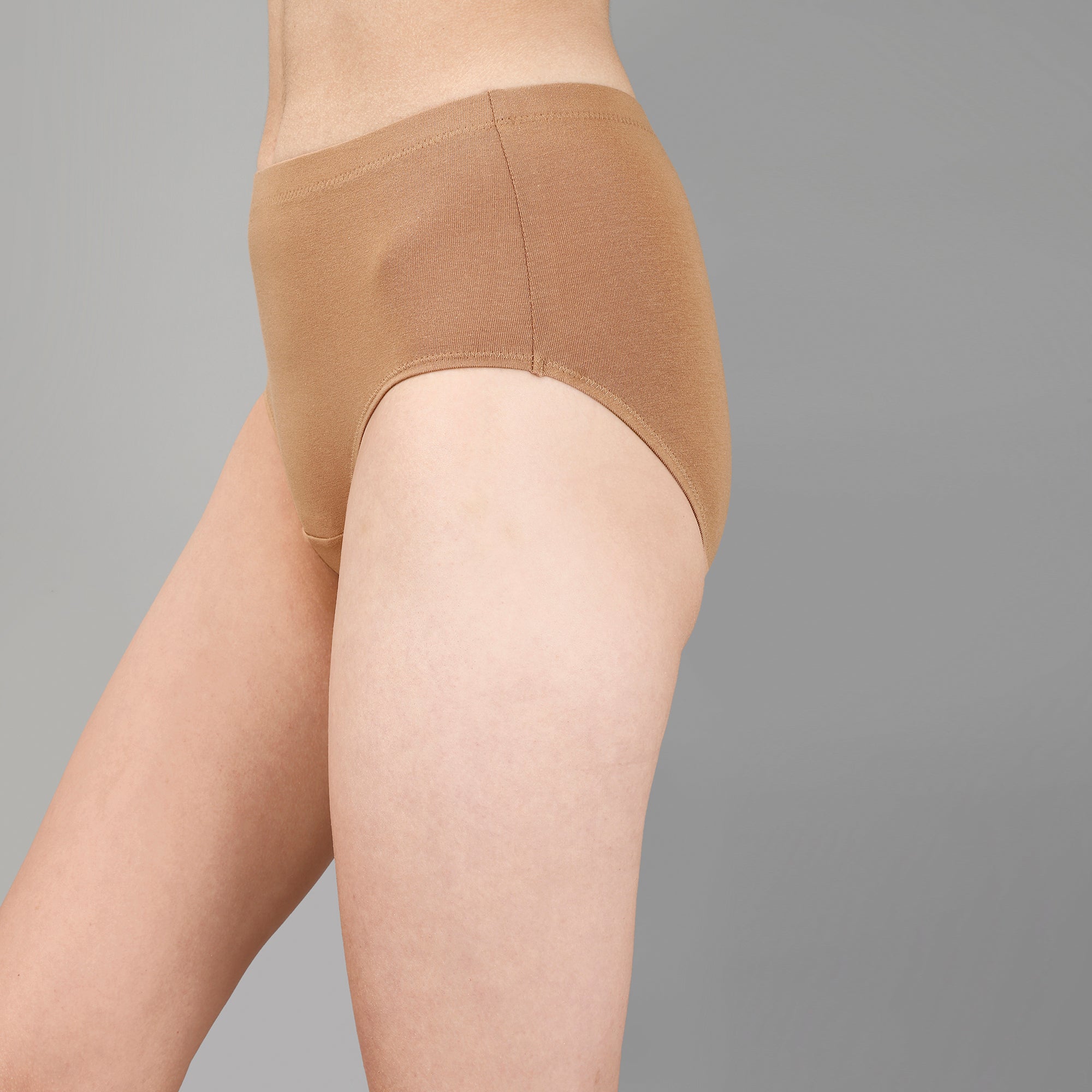 High Waist Full Coverage Solid Cotton Briefs (Pack of 3)