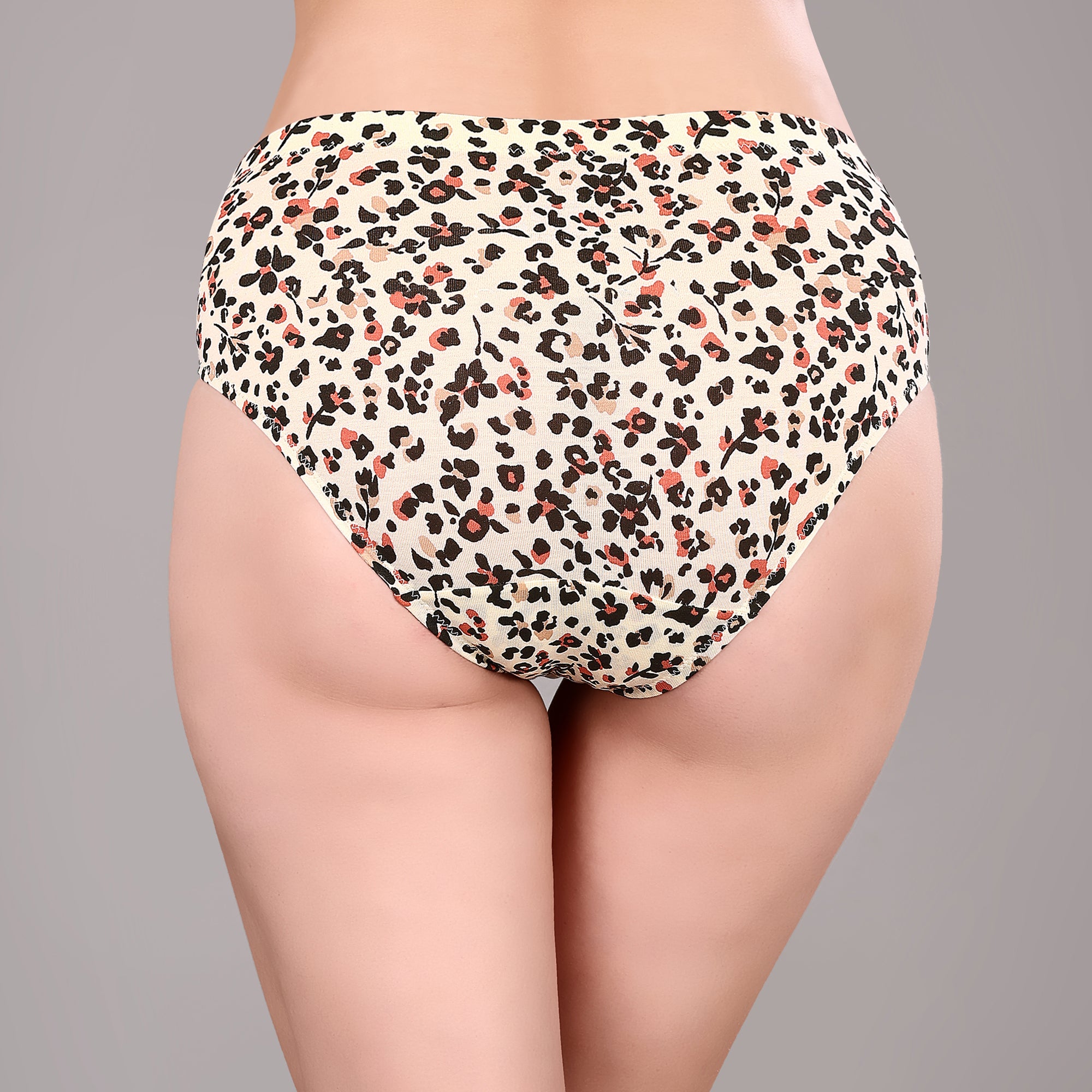 High Rise Full Coverage Printed Stretch Cotton Hipster Panty (Pack of 3) - 3FCB-30