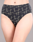 High Rise Full Coverage Printed Stretch Cotton Hipster Panty (Pack of 3) - 3FCB-30