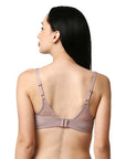 Full Coverage Padded Non Wired Bra With Lace Detailing- CB-132