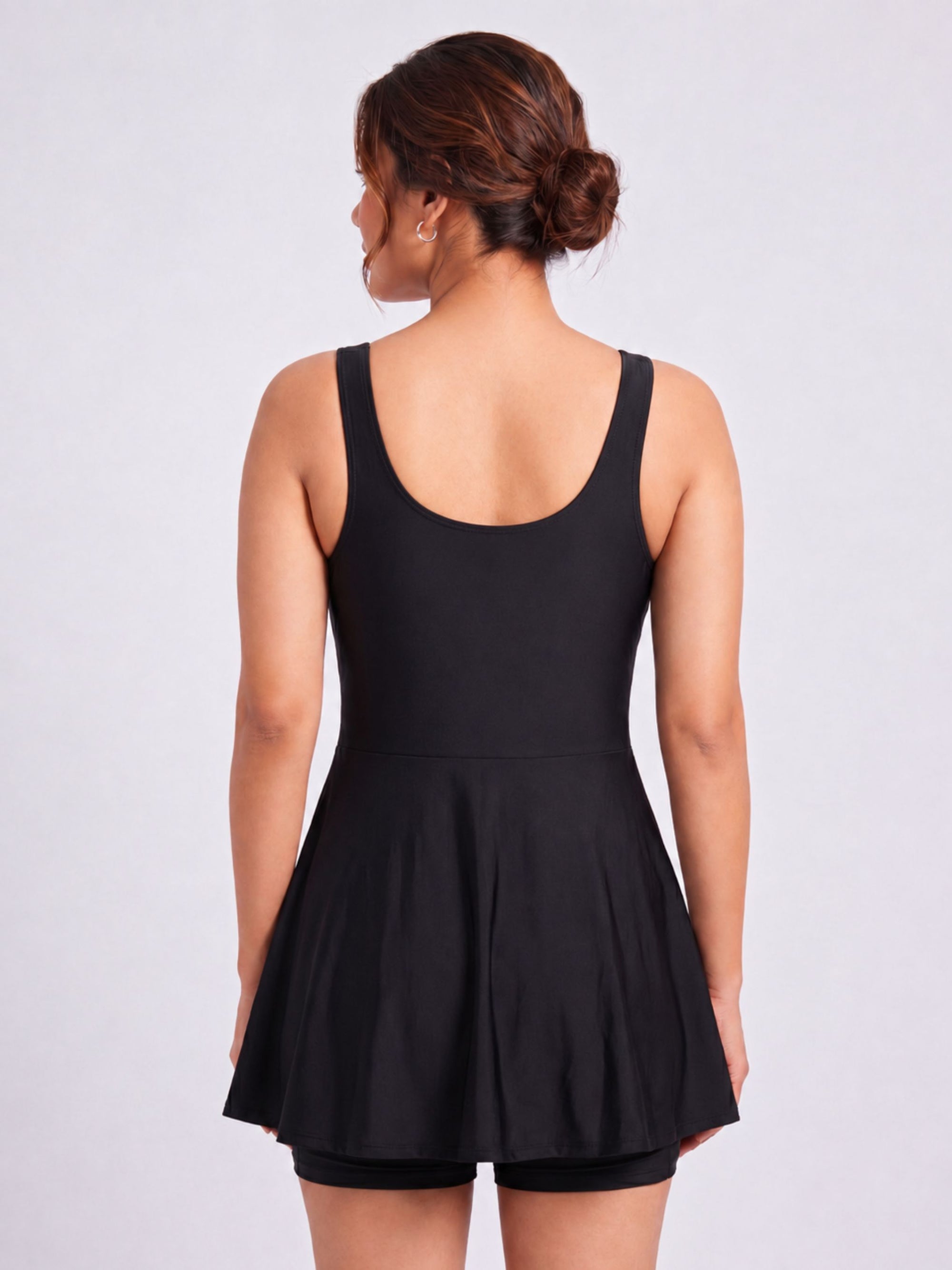 Colour Block Mid-Thigh Swimdress