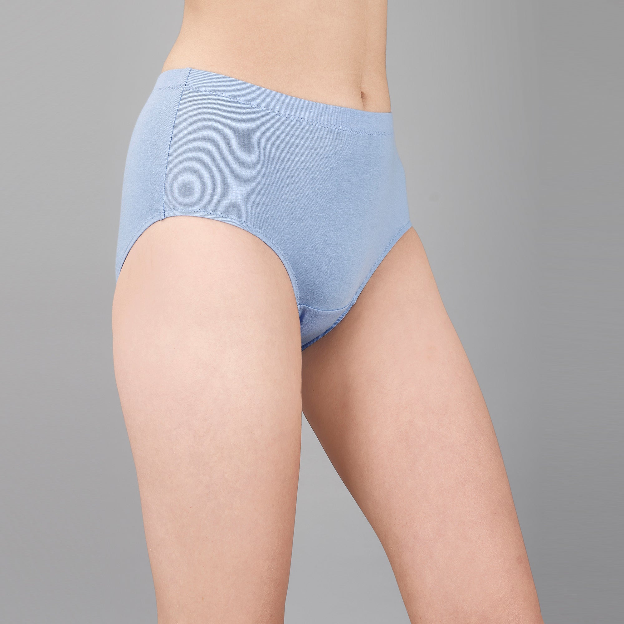High Waist Full Coverage Solid Cotton Briefs (Pack of 3)