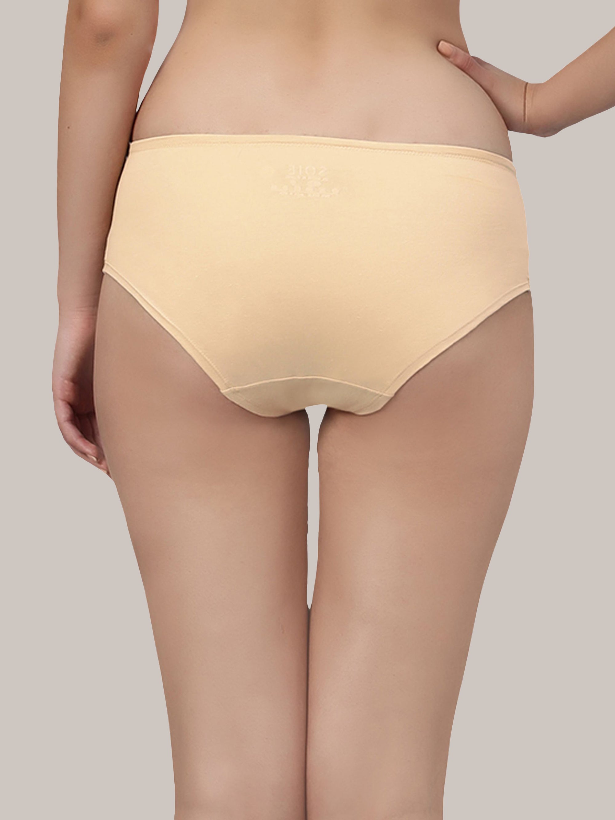 Mid Rise High Coverage Solid Colour Cotton Stretch Brief Panty (Assorted Pack of 2)