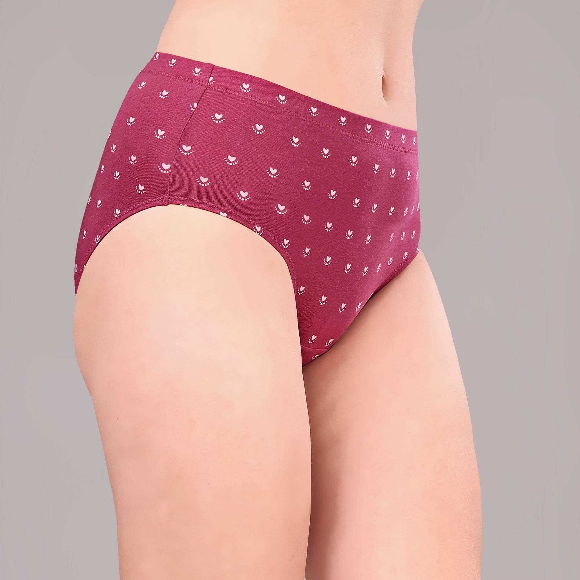 SOIE Woman - High Rise Full Coverage Printed Stretch Cotton Hipster Panty (Assorted Pack of 6) - Panty -for Women