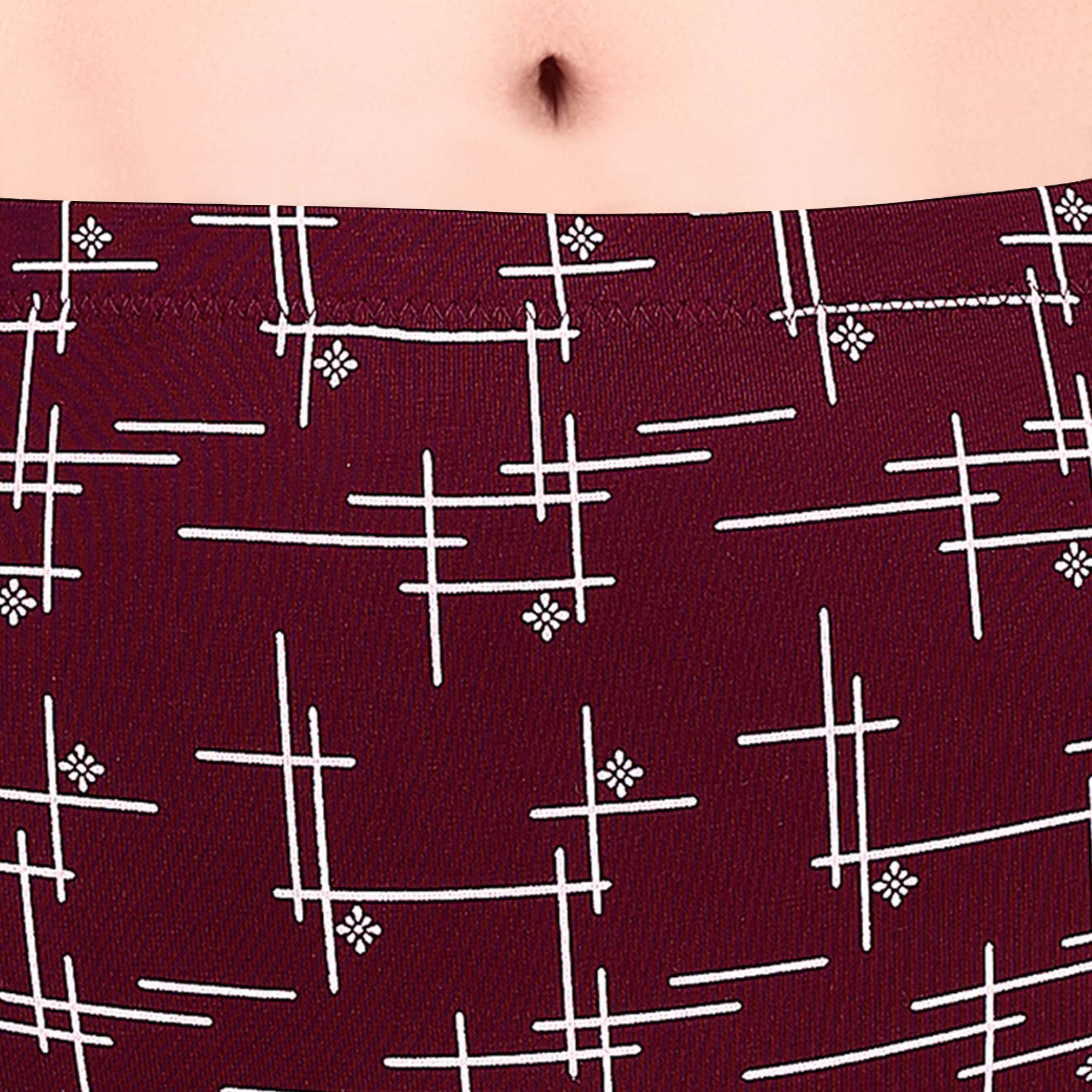 SOIE Woman - High Waist Full Coverage Printed Cotton Briefs (Assorted Pack of 6) - Panty -for Women