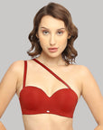 SOIE Woman - Padded Wired Medium Coverage Strapless Halter Neck Multiway Lace Bra - -for Women