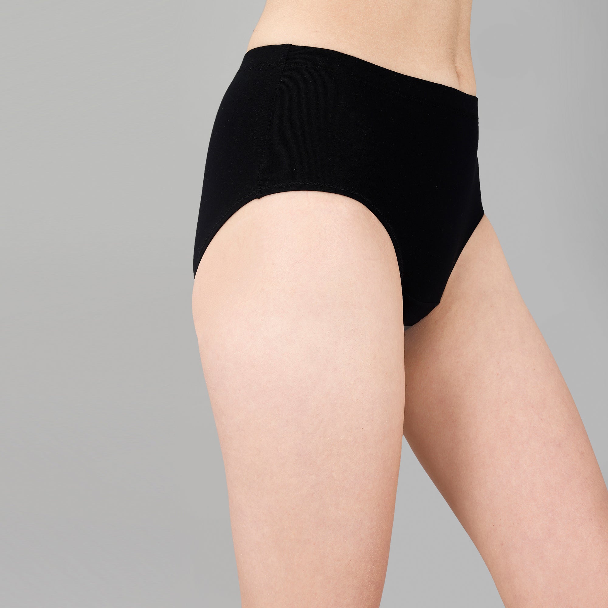 High Waist Full Coverage Solid Cotton Briefs (Pack of 3)