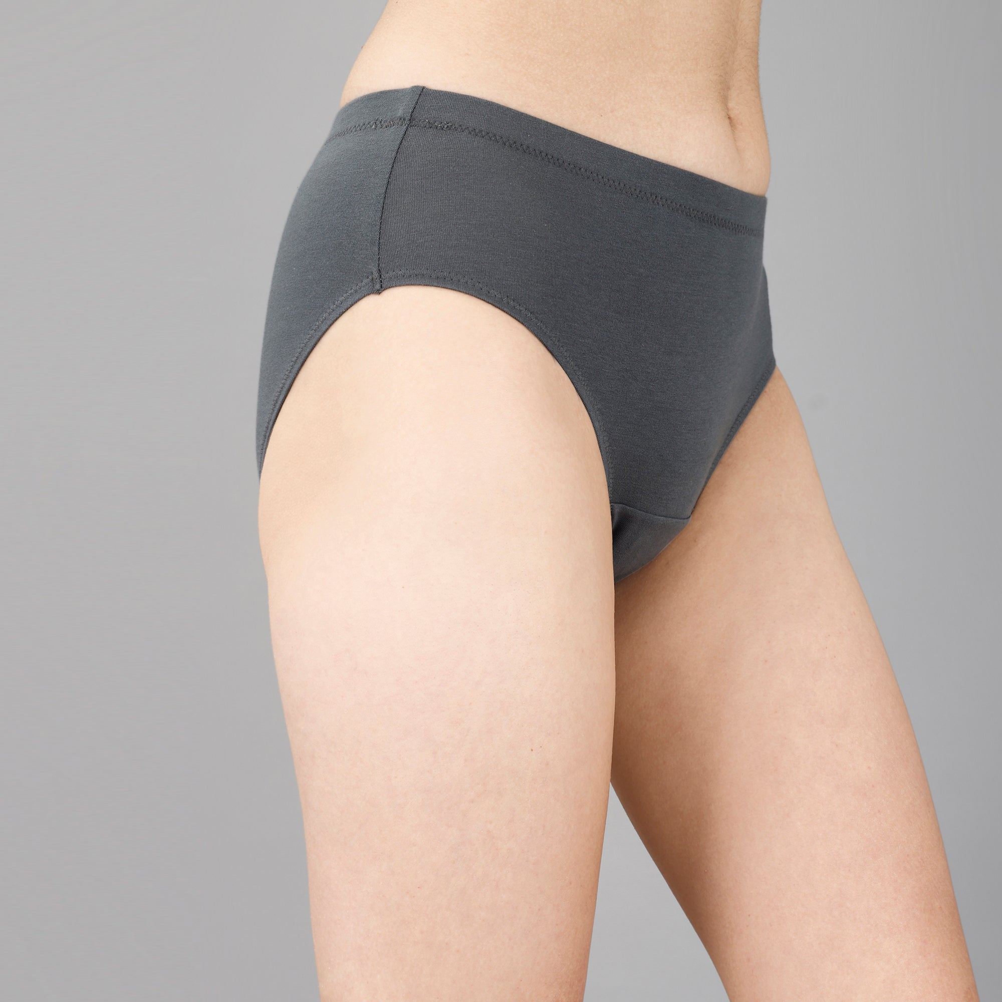 High Rise Full Coverage Solid Colour Cotton Stretch Hipster Panty (Pack of 3)