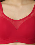 Full Coverage Padded Non Wired Bra With Lace Detailing- CB-132