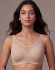 Full Coverage Padded Non Wired Bra With Lace Detailing