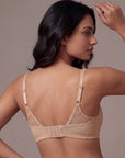 Full Coverage Padded Non Wired Bra With Lace Detailing