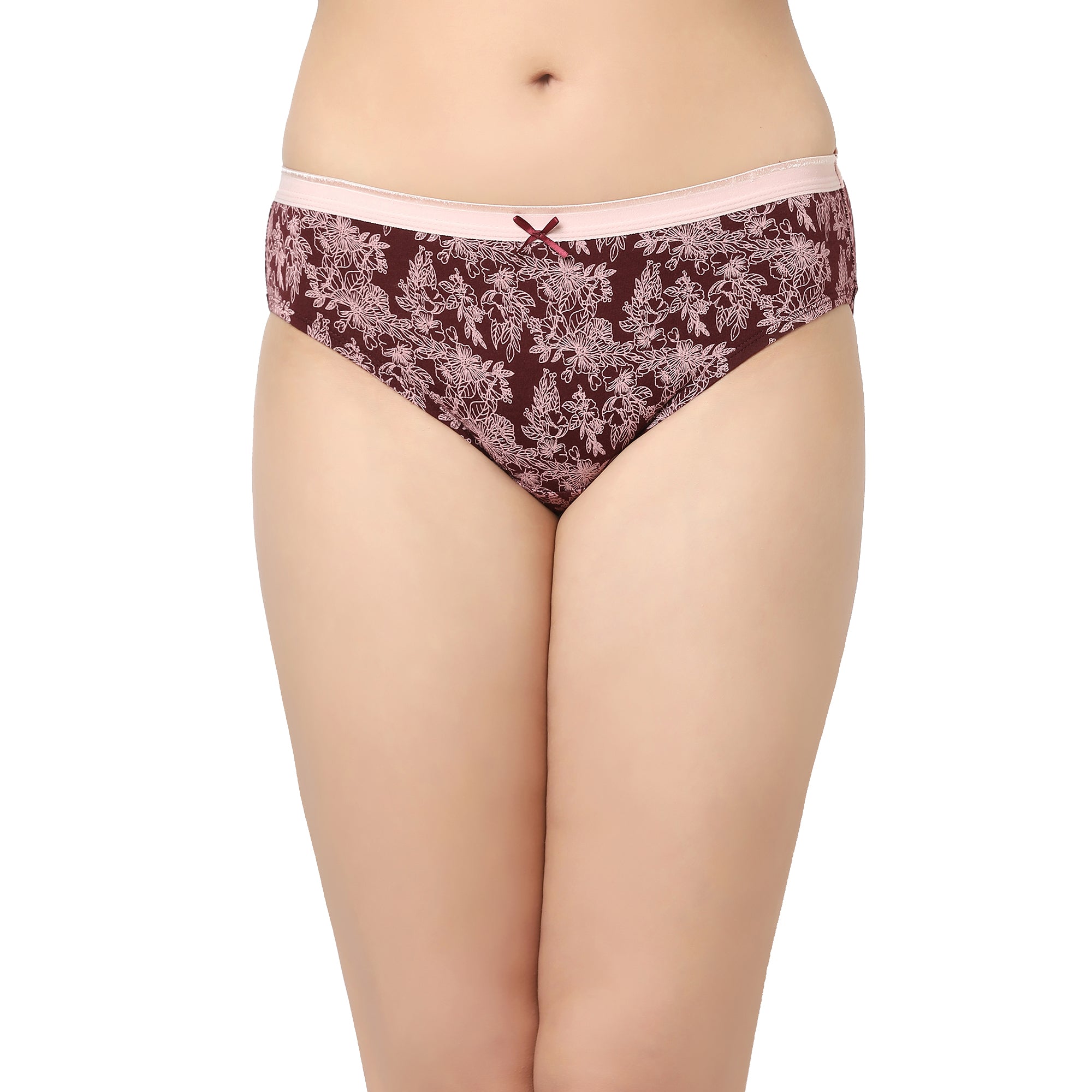 High Rise Full Coverage Solid and Printed Cotton Stretch Hipster Panty (Pack of 3) - 3FCB-17